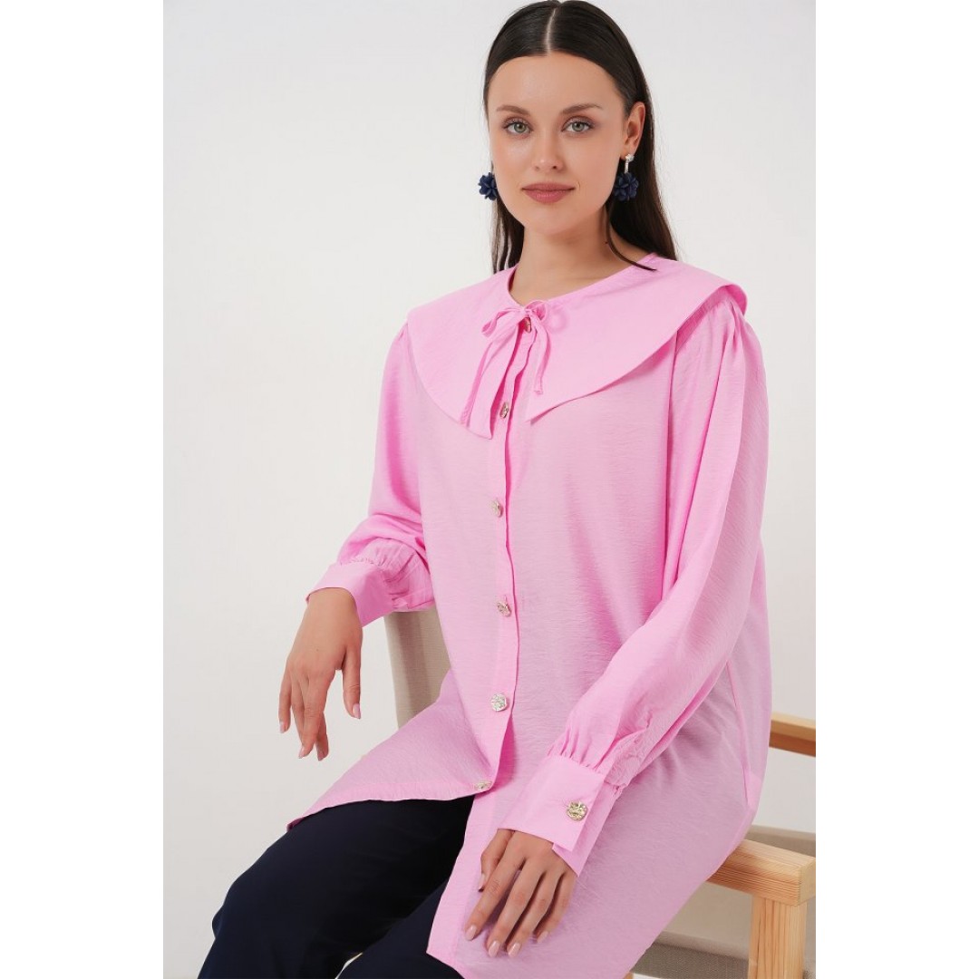 Bebe Yaka Uzun Tunik 5967 - Pembe 162746 Bebe Yaka Uzun Tunik 5967 - Pembe 162746