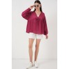 Önü Bağcıklı Uzun Kol Bluz 946 - Bordo 162784 Önü Bağcıklı Uzun Kol Bluz 946 - Bordo 162784
