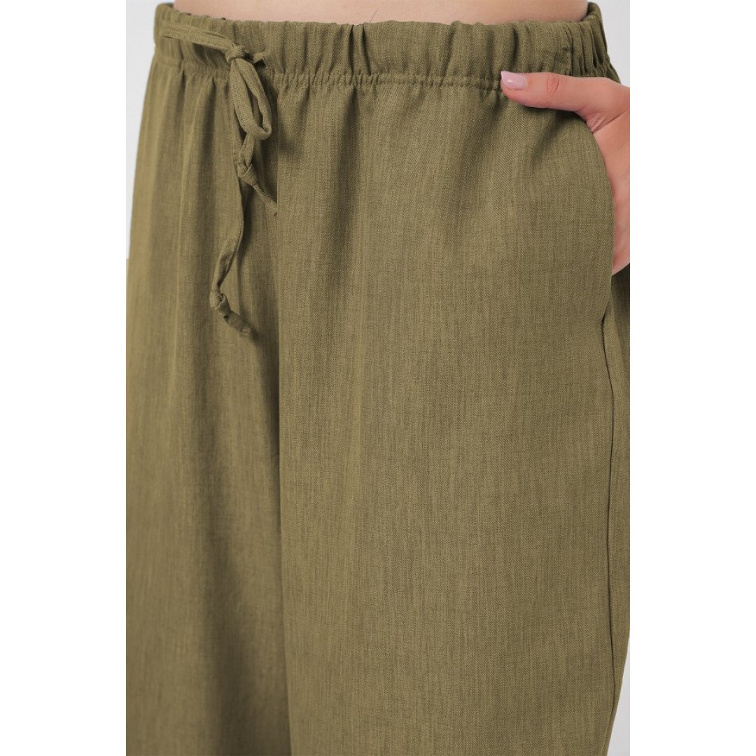 Geniş Paça Keten Pantolon 6735 - Çağla 162811 Geniş Paça Keten Pantolon 6735 - Çağla 162811