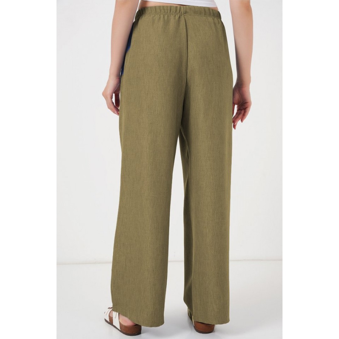 Geniş Paça Keten Pantolon 6735 - Çağla 162811 Geniş Paça Keten Pantolon 6735 - Çağla 162811