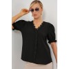 V Yaka Dantelli Bluz 956 - Siyah 163104 V Yaka Dantelli Bluz 956 - Siyah 163104