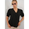 V Yaka Dantelli Bluz 956 - Siyah 163104 V Yaka Dantelli Bluz 956 - Siyah 163104