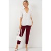 V Yaka Dantelli Bluz 956 - Beyaz 163105