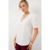 V Yaka Dantelli Bluz 956 - Beyaz 163105
