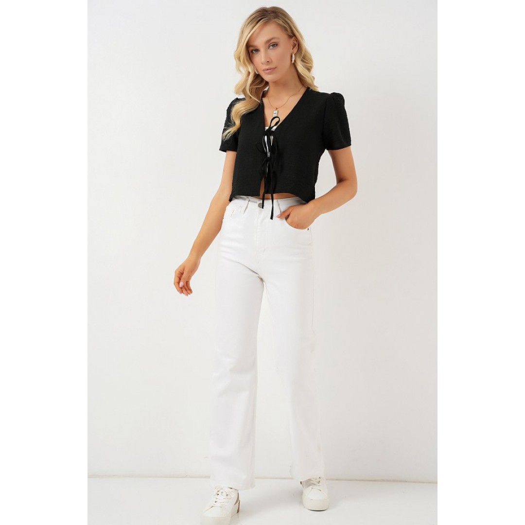 Kısa Kol Crop Bluz 958 - Siyah 163209 Kısa Kol Crop Bluz 958 - Siyah 163209