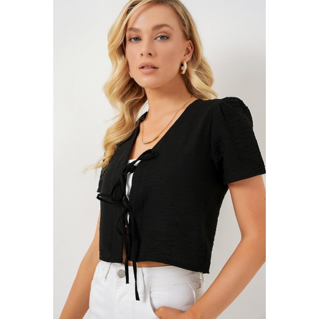 Kısa Kol Crop Bluz 958 - Siyah 163209 Kısa Kol Crop Bluz 958 - Siyah 163209