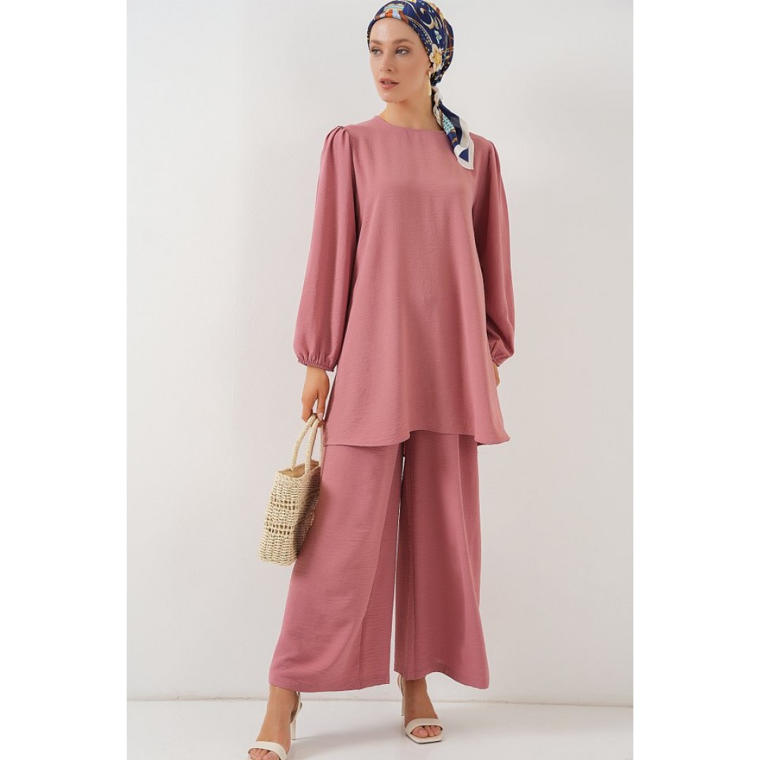 Ayrobin Tunik Pantolon Alt Üst Takım 6712 - Pembe 163579