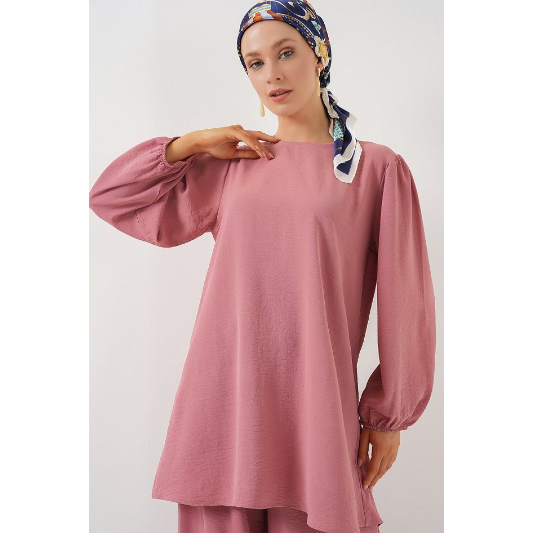 Ayrobin Tunik Pantolon Alt Üst Takım 6712 - Pembe 163579