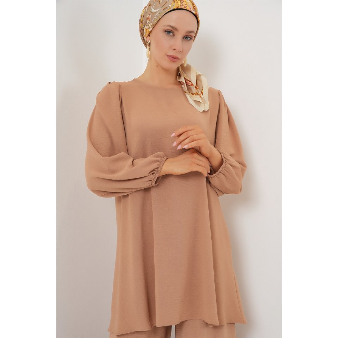 Ayrobin Tunik Pantolon Alt Üst Takım 6712 - Vizon 163580 Ayrobin Tunik Pantolon Alt Üst Takım 6712 - Vizon 163580