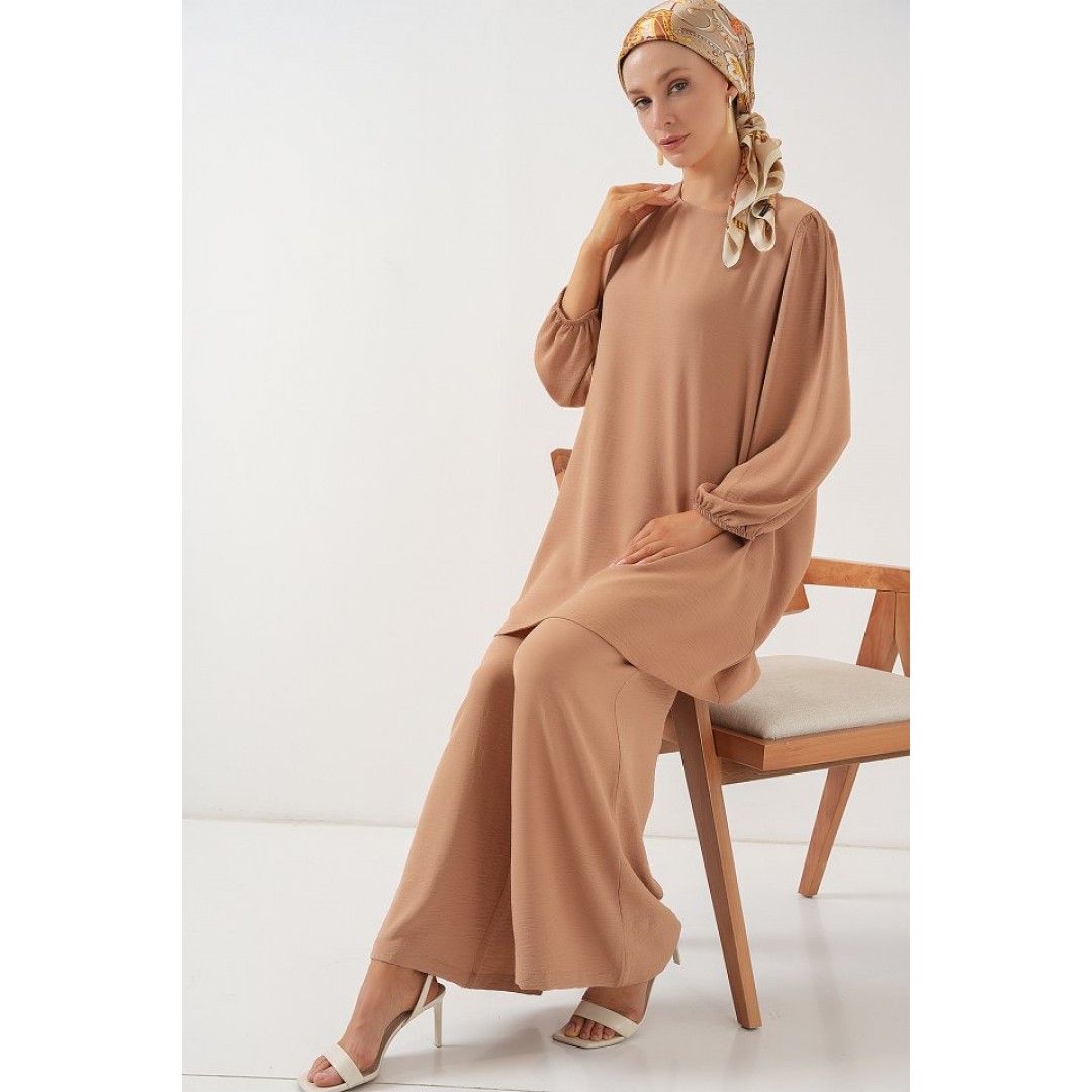 Ayrobin Tunik Pantolon Alt Üst Takım 6712 - Vizon 163580 Ayrobin Tunik Pantolon Alt Üst Takım 6712 - Vizon 163580