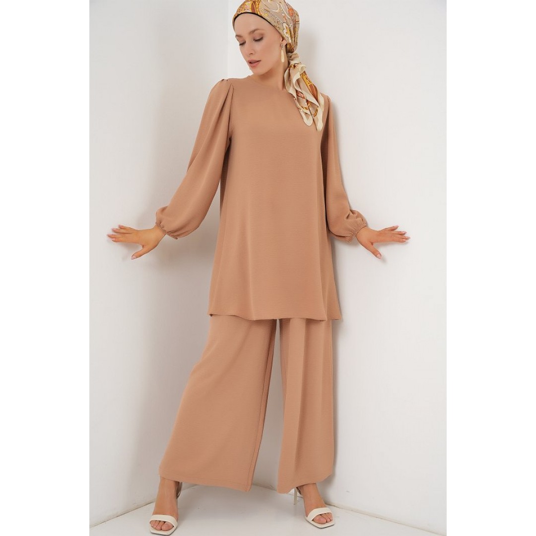 Ayrobin Tunik Pantolon Alt Üst Takım 6712 - Vizon 163580 Ayrobin Tunik Pantolon Alt Üst Takım 6712 - Vizon 163580