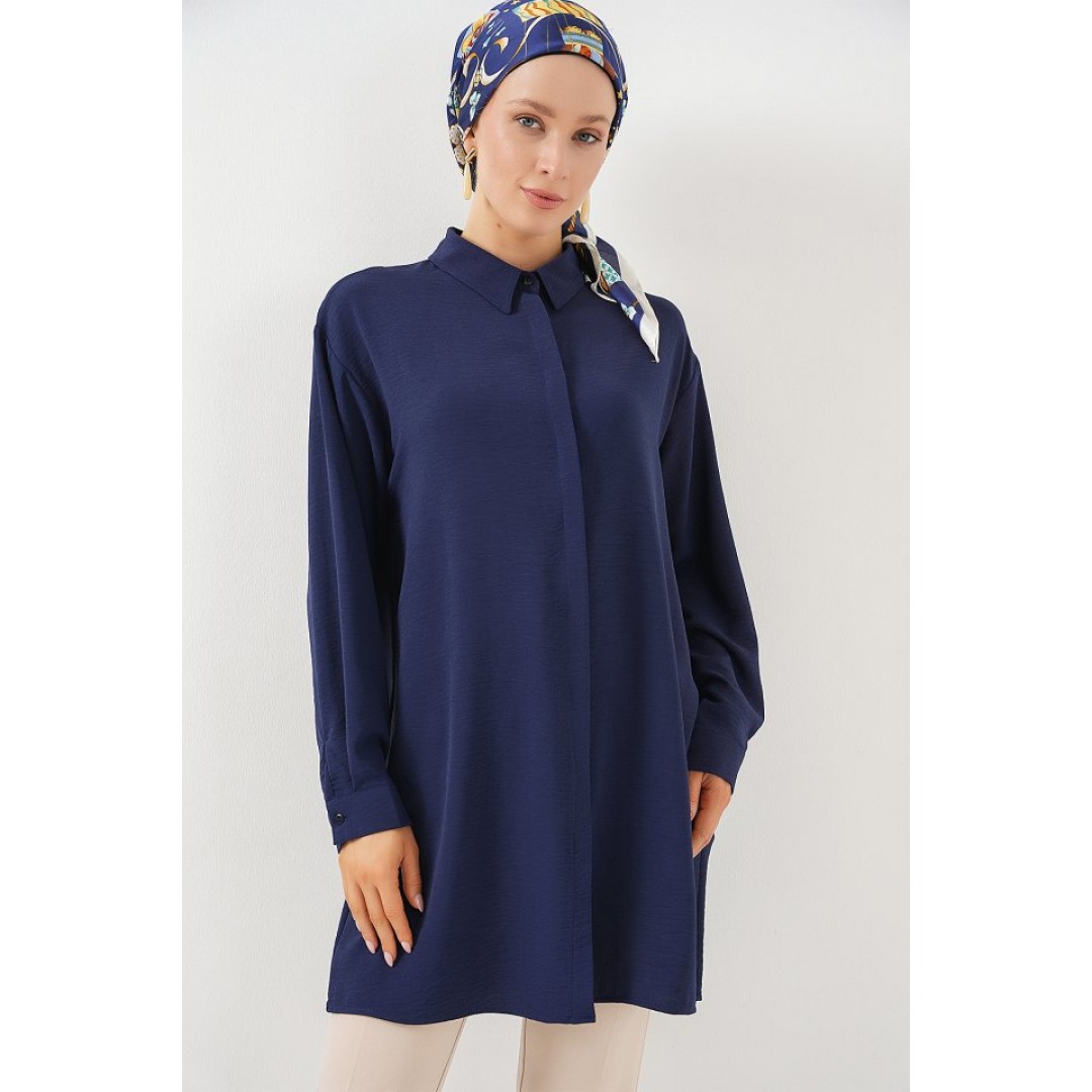 Uzun Gömlek Tunik 5945 - Lacivert 163581 Uzun Gömlek Tunik 5945 - Lacivert 163581