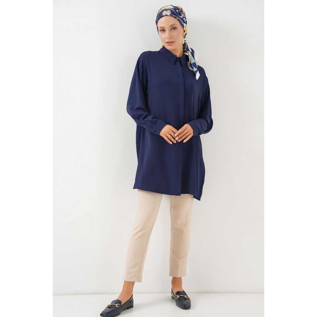 Uzun Gömlek Tunik 5945 - Lacivert 163581 Uzun Gömlek Tunik 5945 - Lacivert 163581