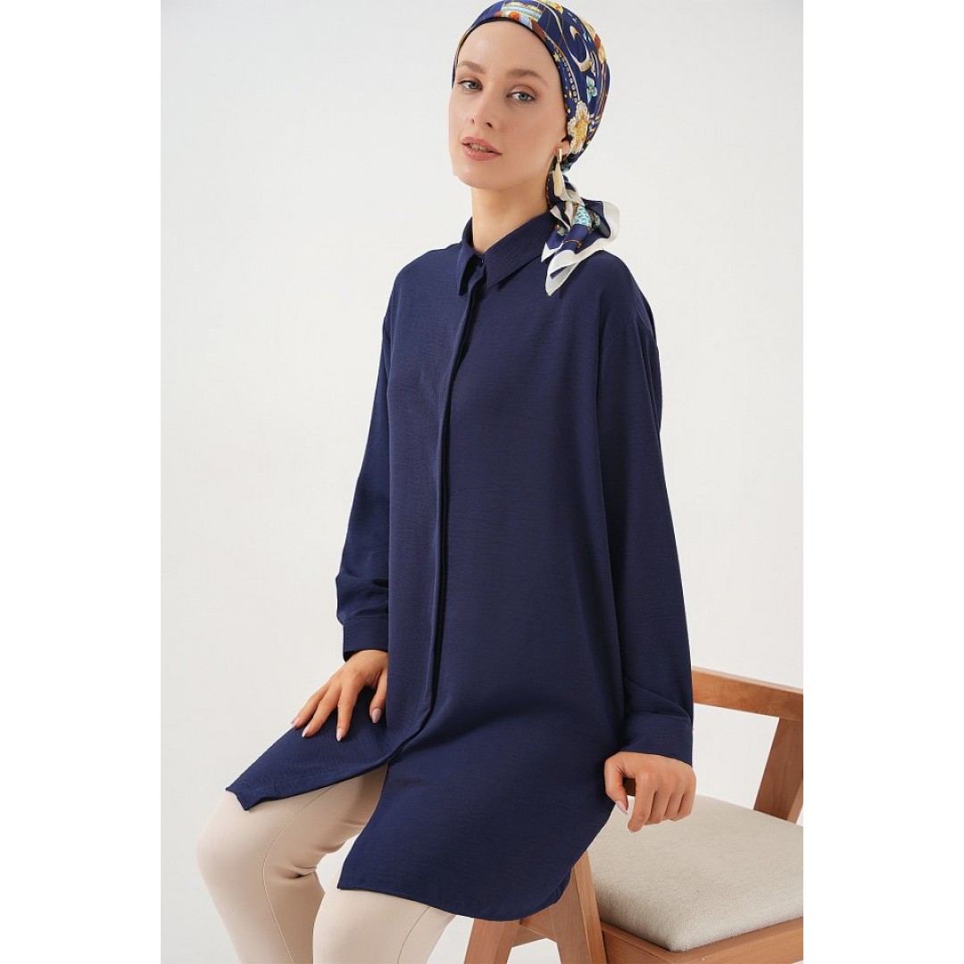 Uzun Gömlek Tunik 5945 - Lacivert 163581 Uzun Gömlek Tunik 5945 - Lacivert 163581