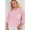Tek Cep Nakışlı Gömlek 20328 - Pembe 163588 Tek Cep Nakışlı Gömlek 20328 - Pembe 163588