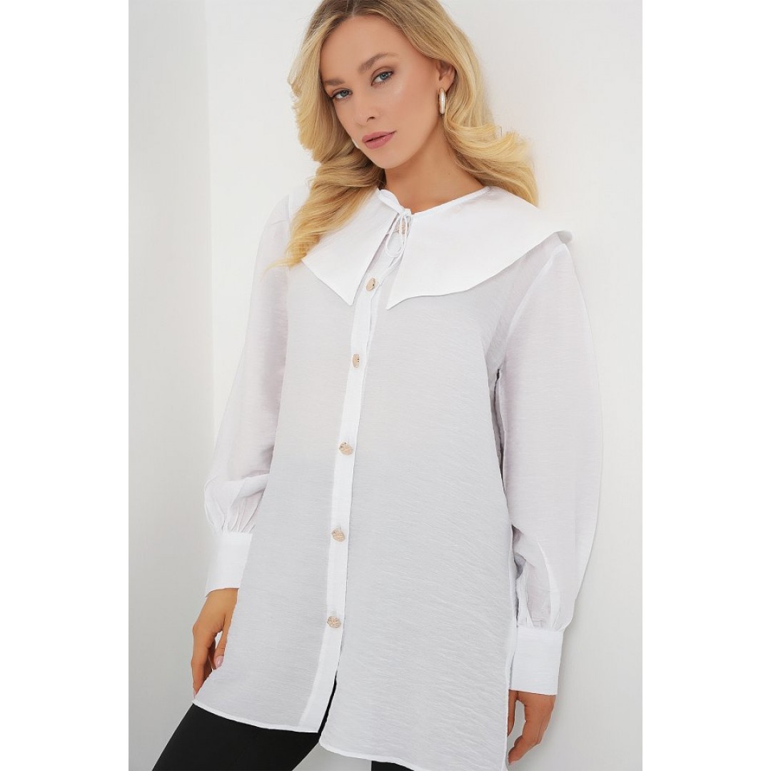 Bebe Yaka Uzun Tunik 5967 - Beyaz 163589 Bebe Yaka Uzun Tunik 5967 - Beyaz 163589