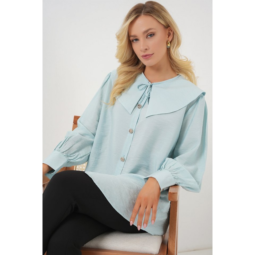 Bebe Yaka Uzun Tunik 5967 - Turkuaz 163591 Bebe Yaka Uzun Tunik 5967 - Turkuaz 163591