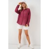 Uzun Oversize Gömlek 20320 - Bordo 163597 Uzun Oversize Gömlek 20320 - Bordo 163597