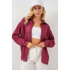 Uzun Oversize Gömlek 20320 - Bordo 163597 Uzun Oversize Gömlek 20320 - Bordo 163597