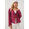 Önü Bağcıklı Bluz 952 - Bordo 163608 Önü Bağcıklı Bluz 952 - Bordo 163608