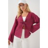 Önü Bağcıklı Bluz 952 - Bordo 163608 Önü Bağcıklı Bluz 952 - Bordo 163608