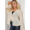 Önü Bağcıklı Bluz 952 - Krem 163609 Önü Bağcıklı Bluz 952 - Krem 163609