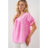 Önü Bağcıklı Kısa Kol Bluz 962 - Pembe 163695 Önü Bağcıklı Kısa Kol Bluz 962 - Pembe 163695