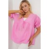 Önü Bağcıklı Kısa Kol Bluz 962 - Pembe 163695 Önü Bağcıklı Kısa Kol Bluz 962 - Pembe 163695