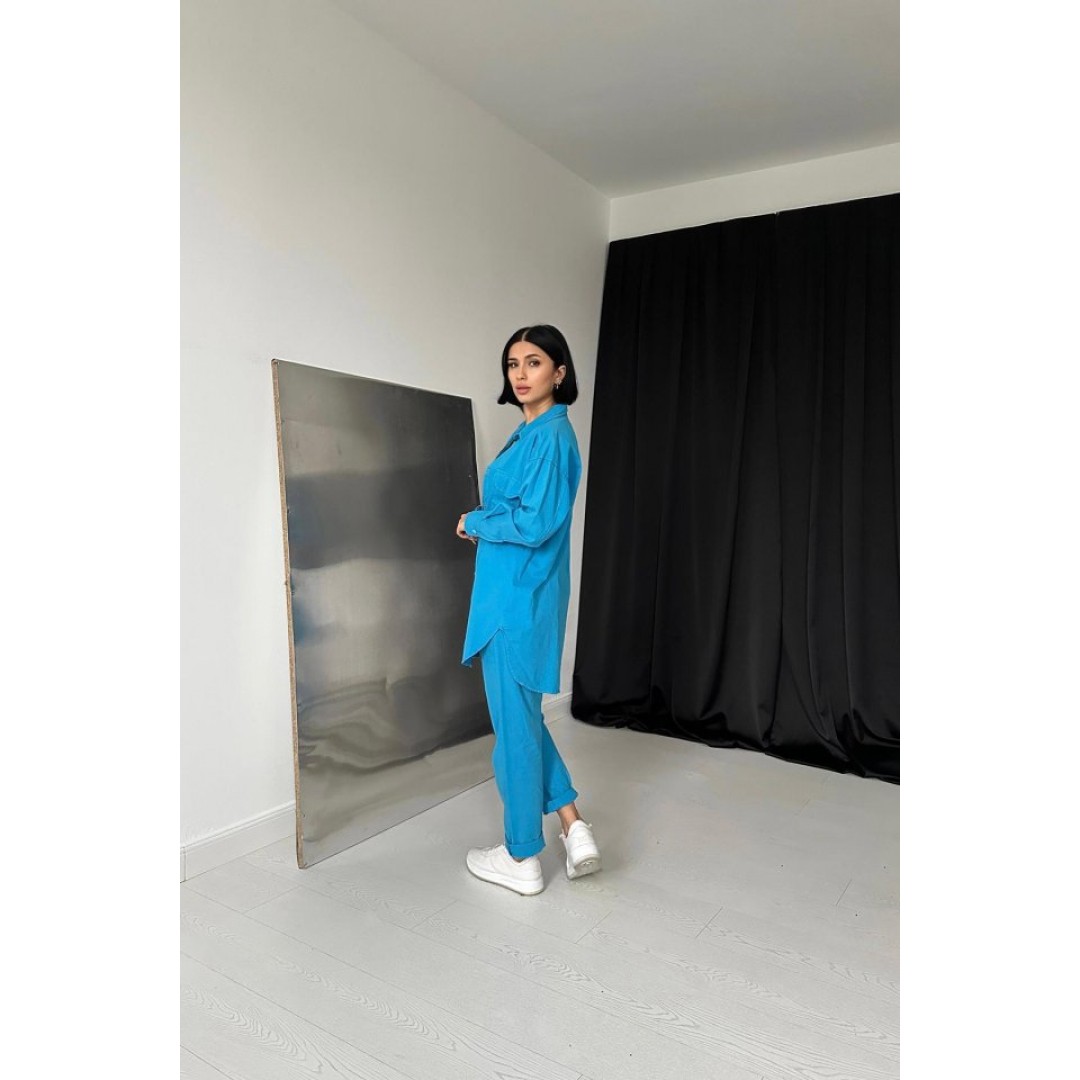 Mavi Gömlek Ve Çıtçıtlı Pantolon Takım 148371 Mavi Gömlek Ve Çıtçıtlı Pantolon Takım 148371