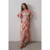 Yandan Bağlamalı Desenli Elbise - Pembe 160134 Yandan Bağlamalı Desenli Elbise - Pembe 160134