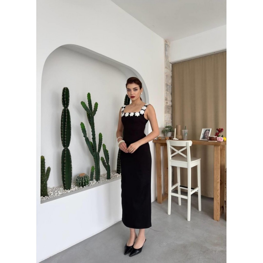 Mıng Çiçek Detaylı Elbise - 160493 Mıng Çiçek Detaylı Elbise - 160493