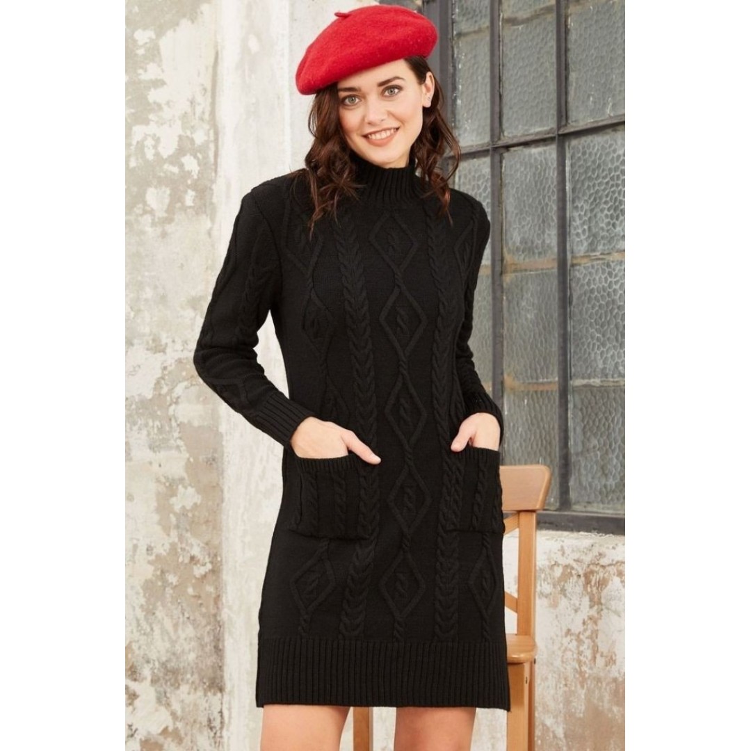 Loren Yünlü Motifli Midi Boy Triko Elbise - 136451 Loren Yünlü Motifli Midi Boy Triko Elbise - 136451