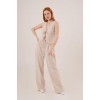 Ön Bağlama Detaylı Yelek Ve Pantolon Taş İkili Takım - 149855 Ön Bağlama Detaylı Yelek Ve Pantolon Taş İkili Takım - 149855