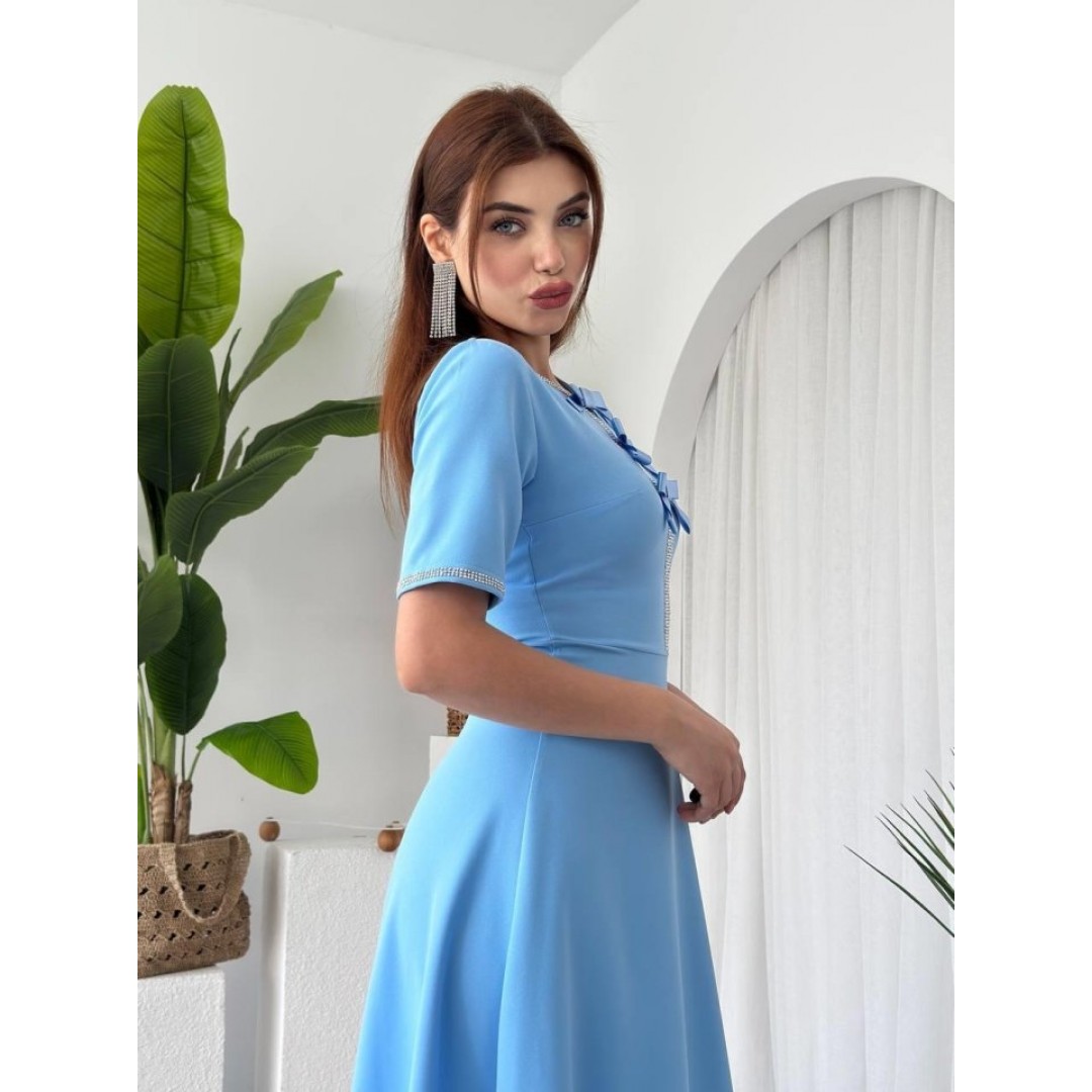 Wera Taşlı Fiyonk Detaylı Elbise 162266 Wera Taşlı Fiyonk Detaylı Elbise 162266