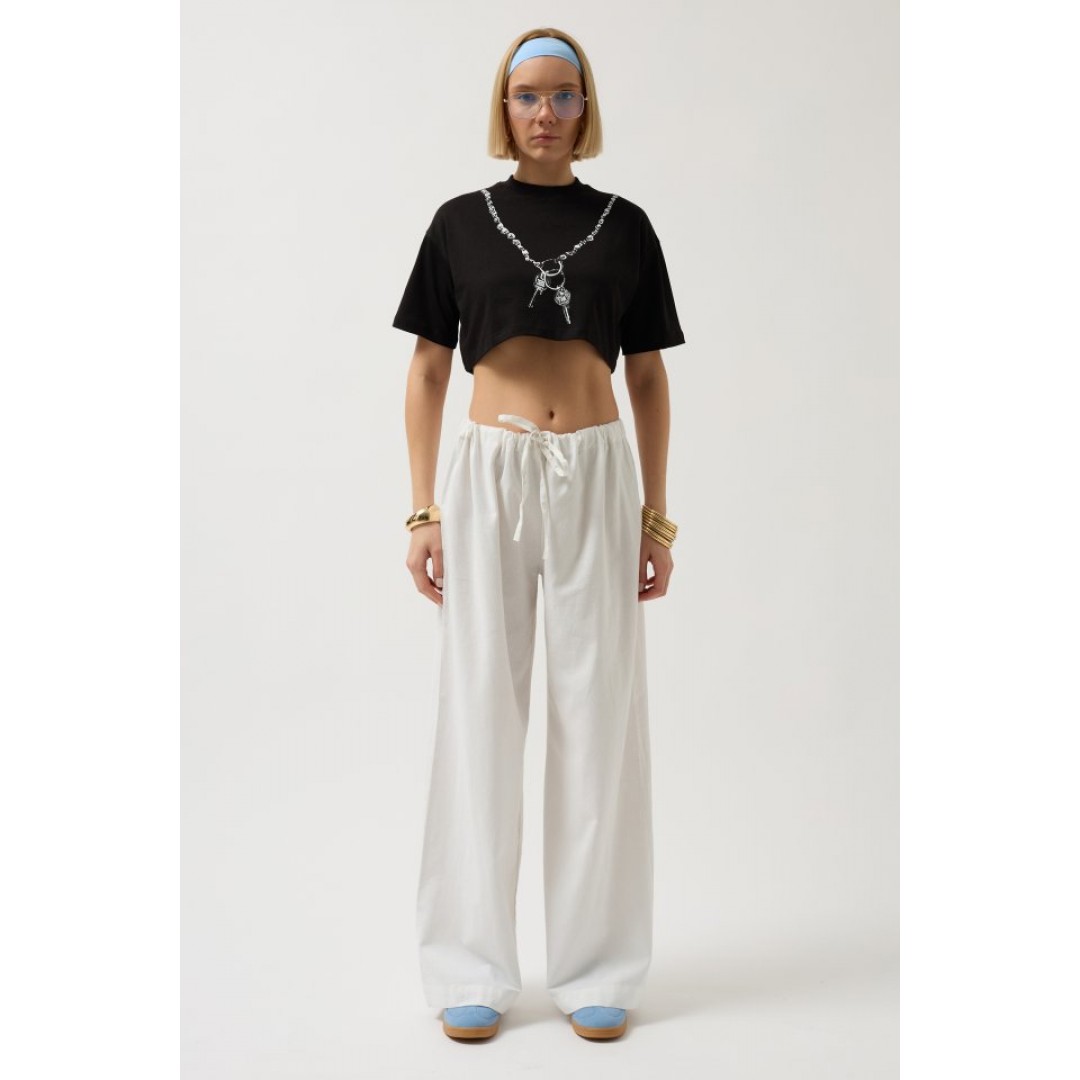 Baskılı Crop T-Shirt 149386 Baskılı Crop T-Shirt 149386