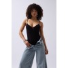 Önü Büzgülü Askılı Bodysuit 151161 Önü Büzgülü Askılı Bodysuit 151161