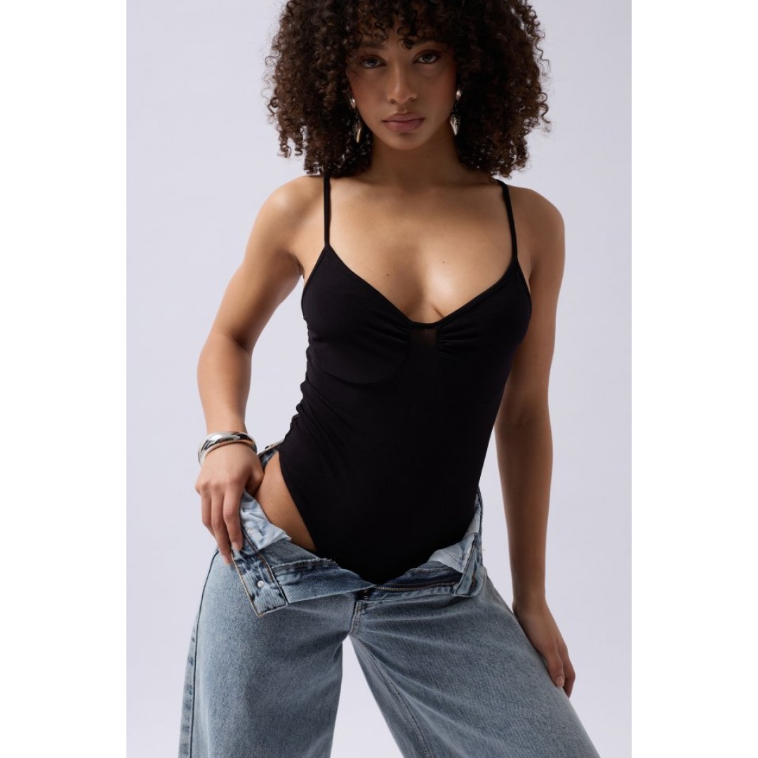 Önü Büzgülü Askılı Bodysuit 151161 Önü Büzgülü Askılı Bodysuit 151161