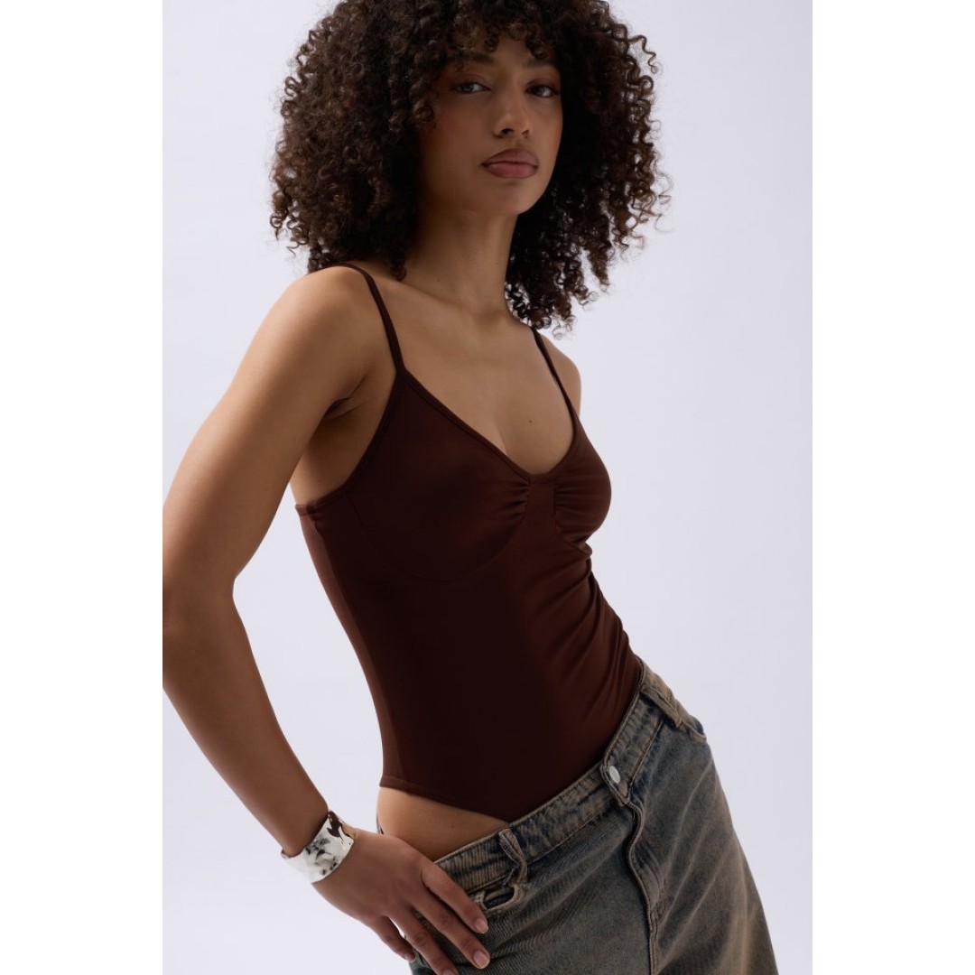 Önü Büzgülü Askılı Bodysuit 151163 Önü Büzgülü Askılı Bodysuit 151163