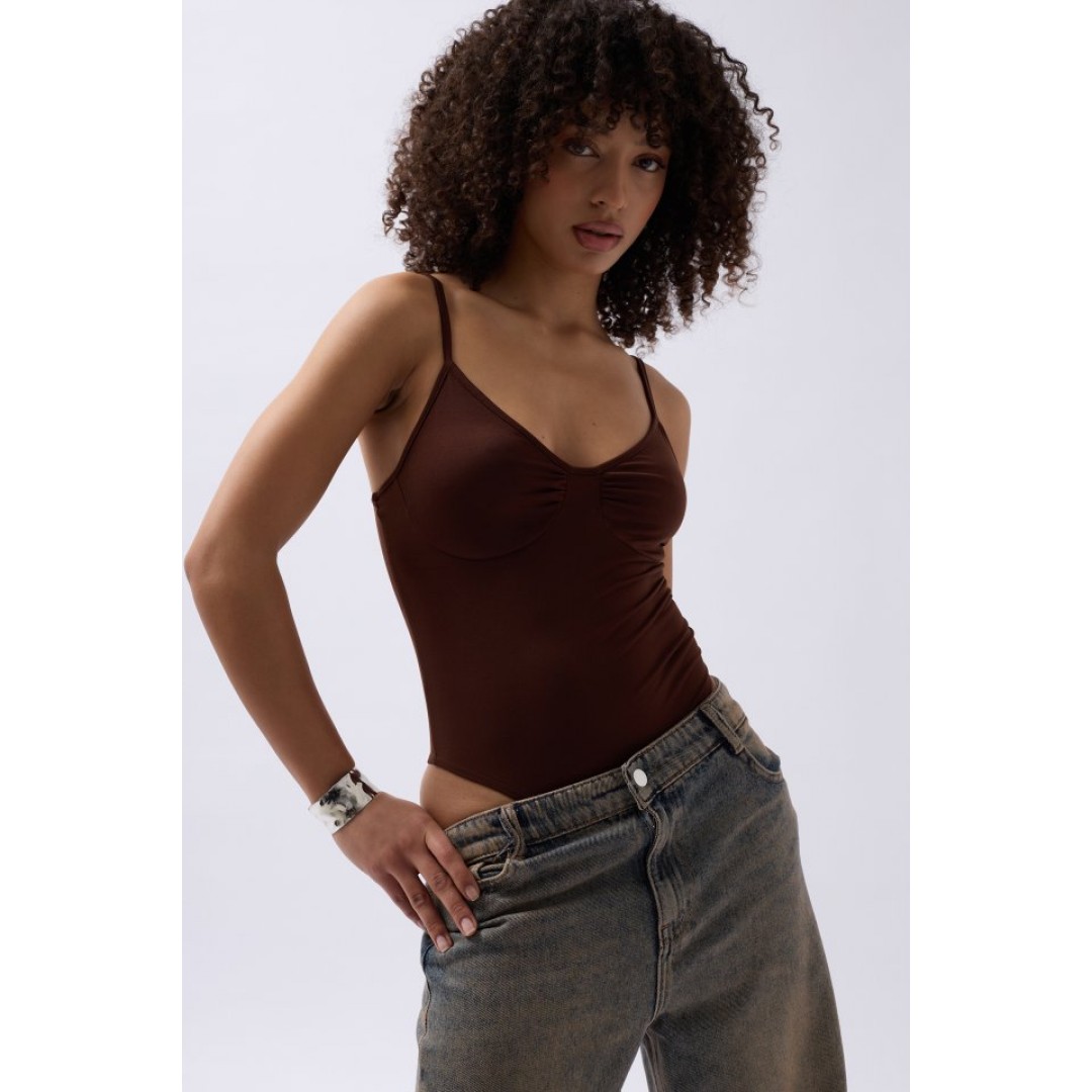 Önü Büzgülü Askılı Bodysuit 151163 Önü Büzgülü Askılı Bodysuit 151163