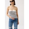 Çizgili Straplez Dokulu Bluz 151639 Çizgili Straplez Dokulu Bluz 151639