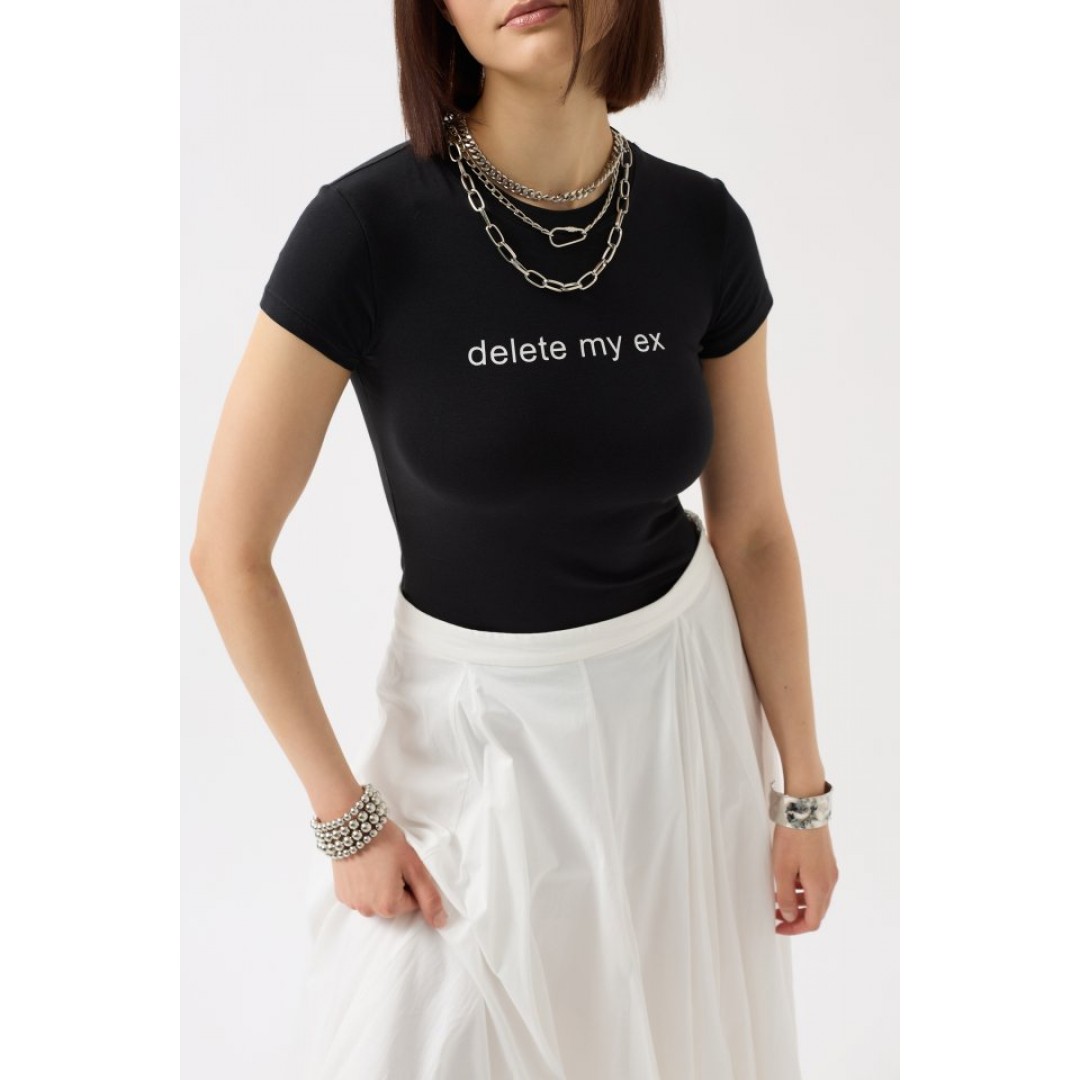 Baskılı Likralı Crop T-Shirt 151642 Baskılı Likralı Crop T-Shirt 151642