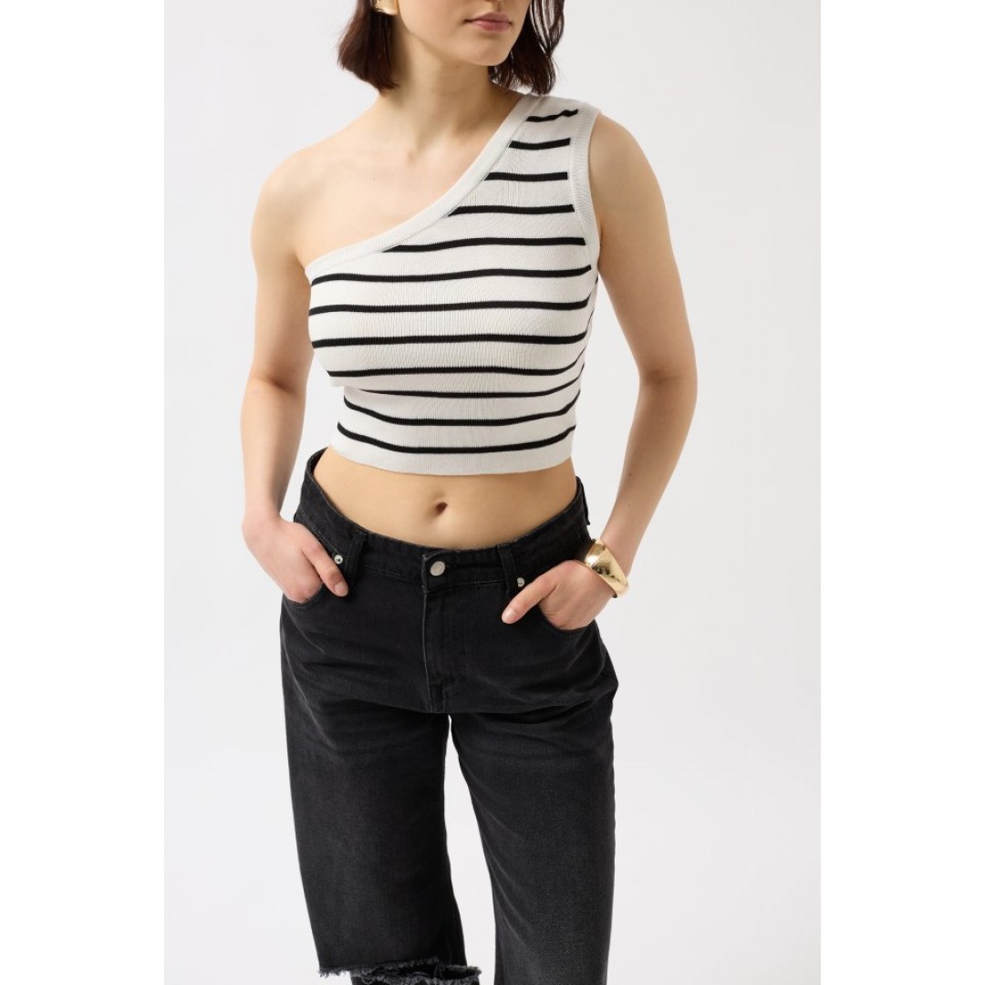 Tek Omuz Çizgili Crop 151660