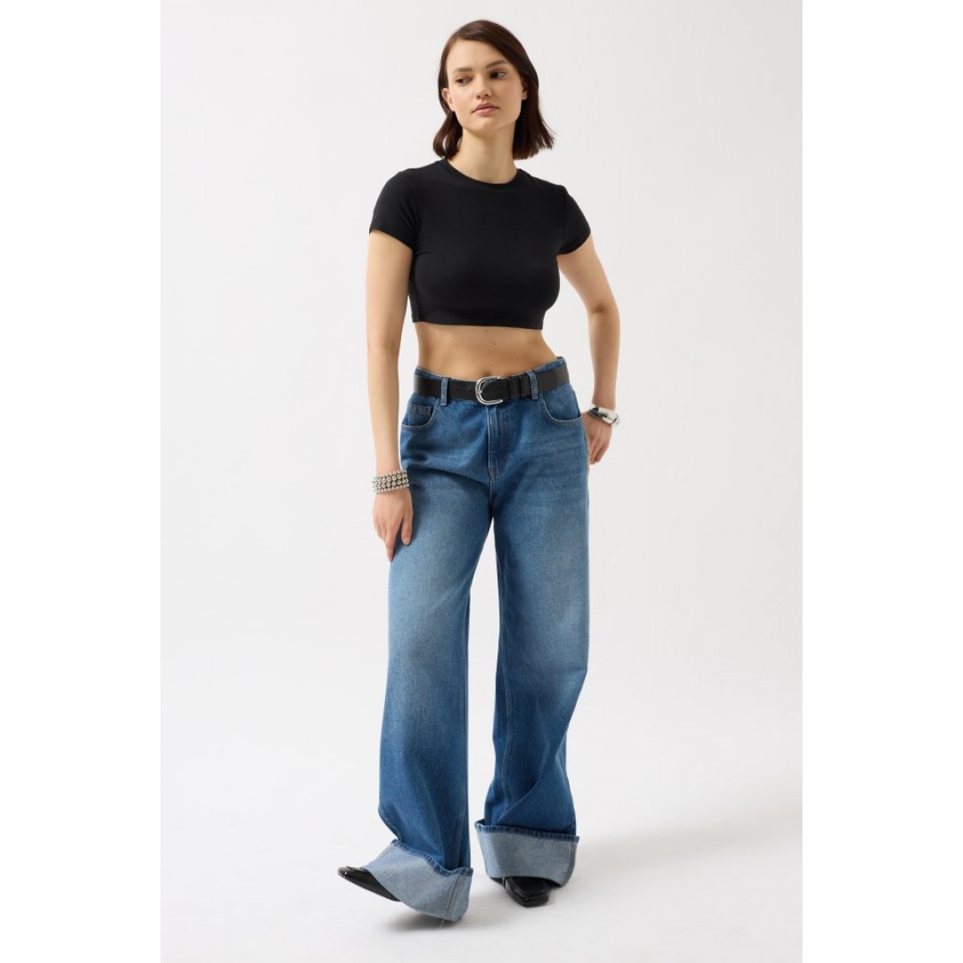 Likralı Basic Crop T-Shirt 152968