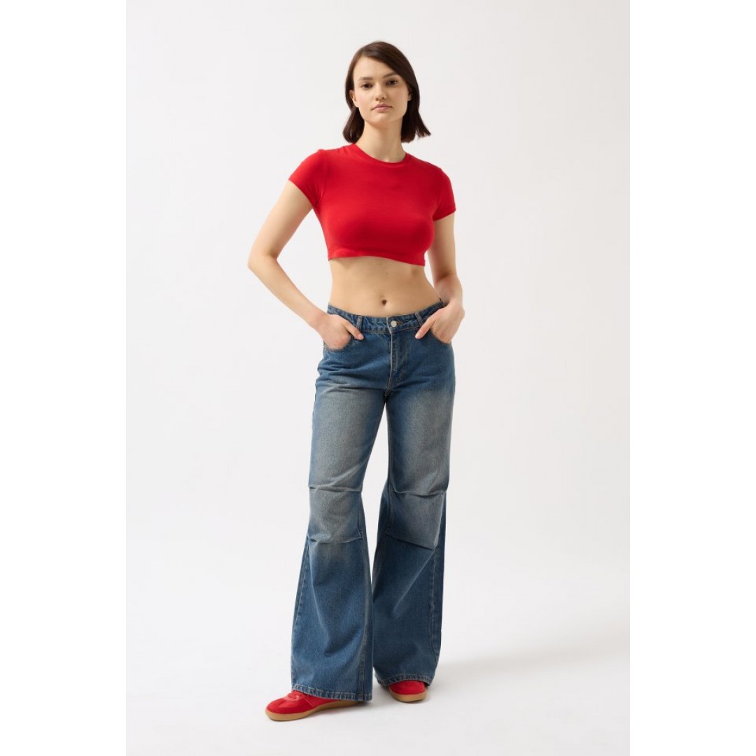 Likralı Basic Crop T-Shirt 152969