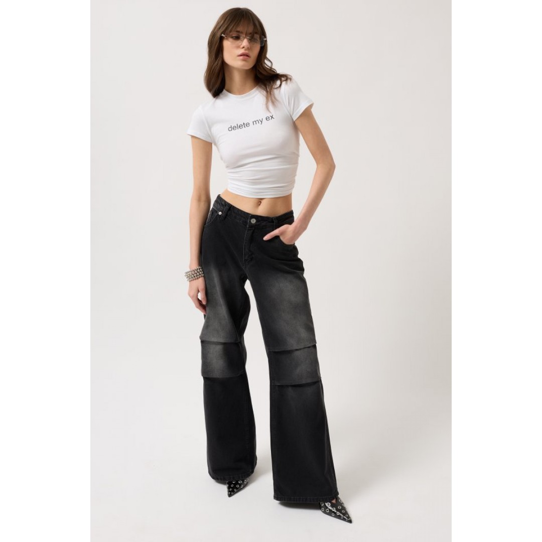 Düşük Bel Diz Katlı Jean - 153197 Düşük Bel Diz Katlı Jean - 153197