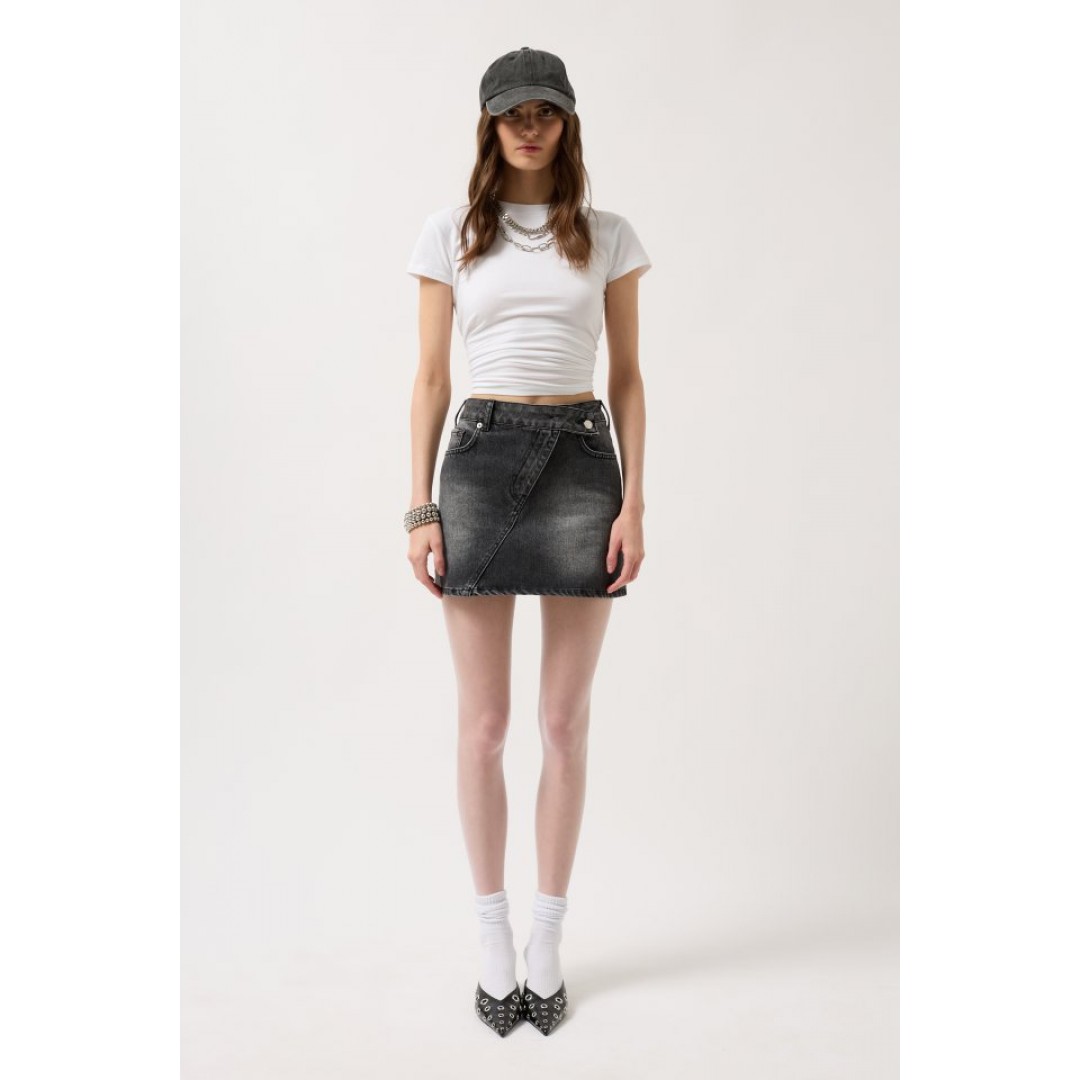 Asimetrik Kemer Denim Mini Etek 153199 Asimetrik Kemer Denim Mini Etek 153199