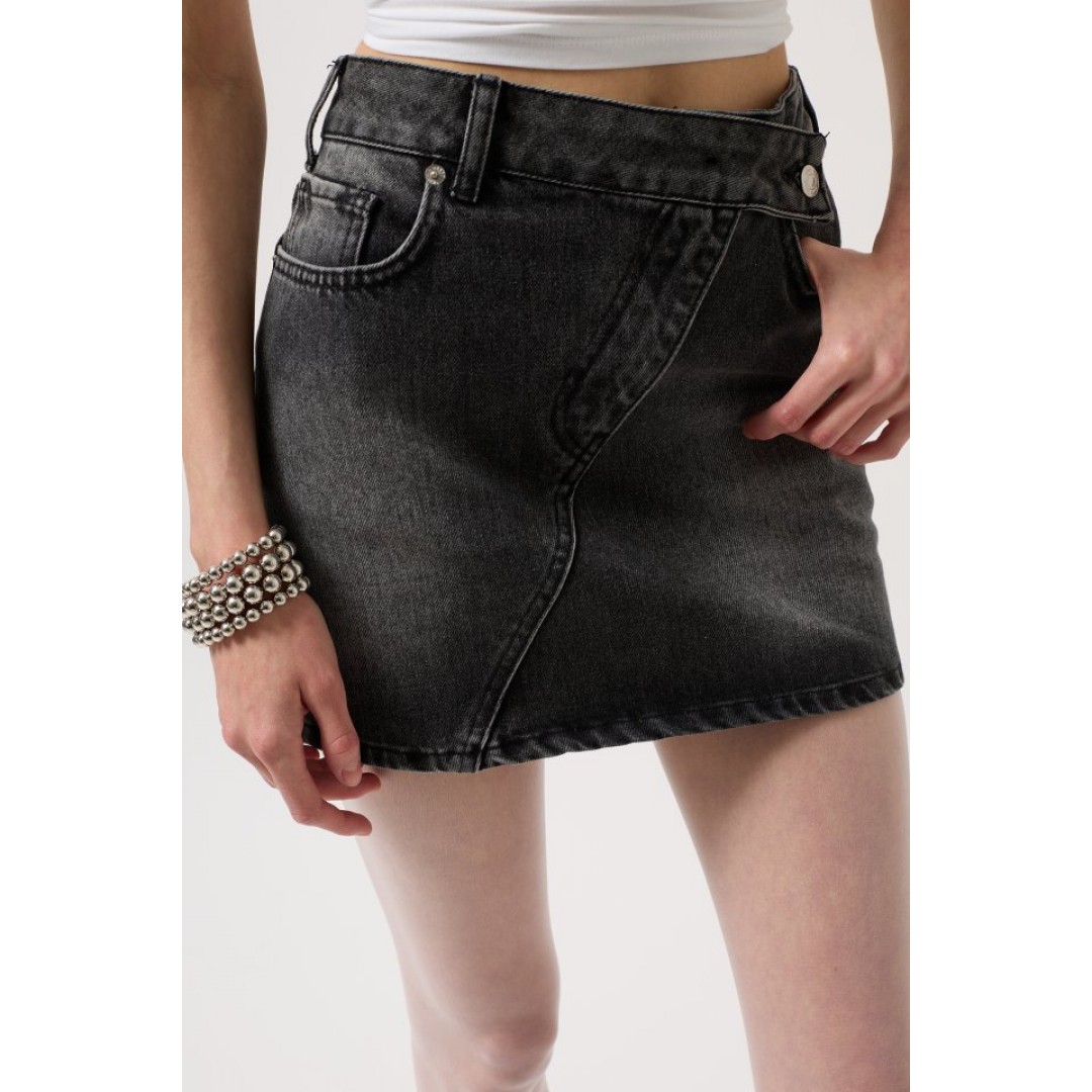 Asimetrik Kemer Denim Mini Etek 153199 Asimetrik Kemer Denim Mini Etek 153199