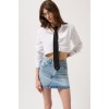 Asimetrik Kemer Denim Mini Etek - 153200 Asimetrik Kemer Denim Mini Etek - 153200