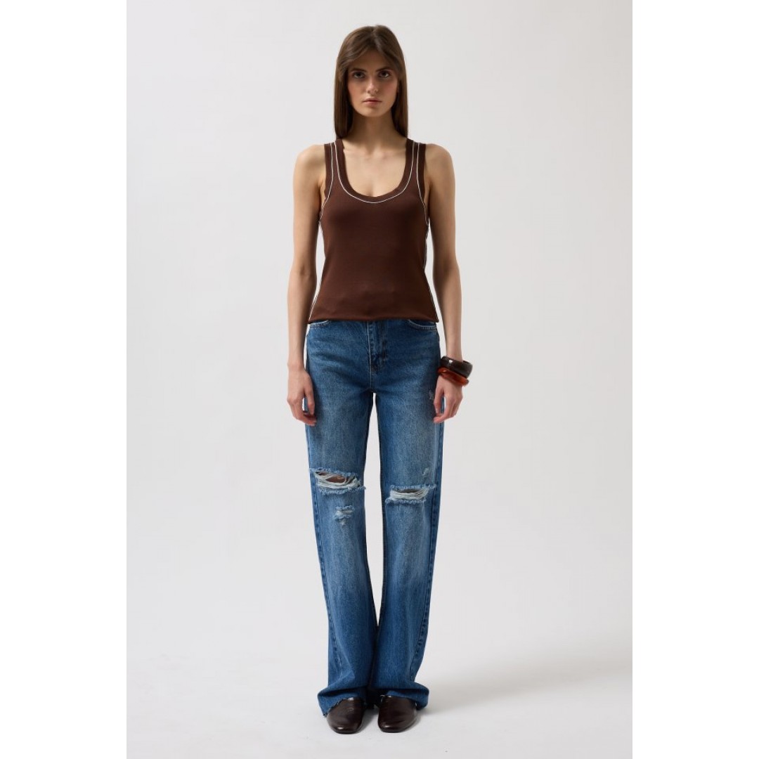 Biye Detay Halter Yaka Bluz - 156004 Biye Detay Halter Yaka Bluz - 156004