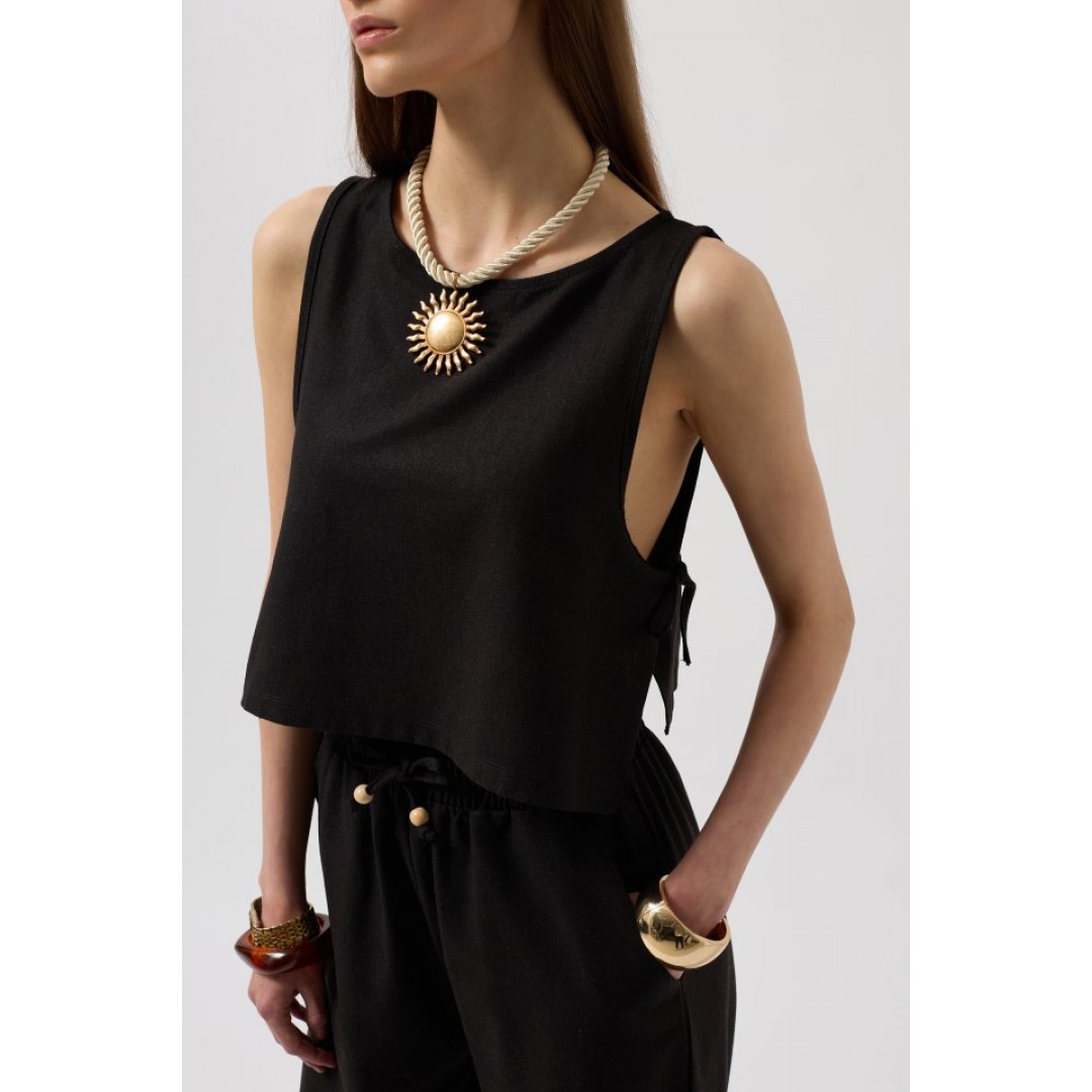 Yandan Bağlamalı Crop Bluz 156005 Yandan Bağlamalı Crop Bluz 156005